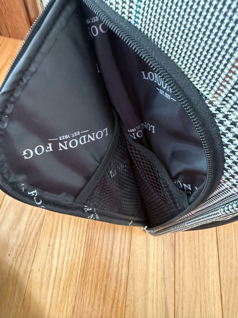 London Fog Black & White Plaid Rolling Travel Bag - Picture 10 of 13